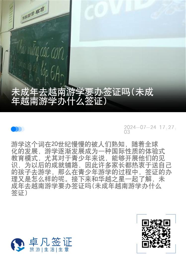 未成年去越南游学要办签证吗(未成年越南游学办什么签证)